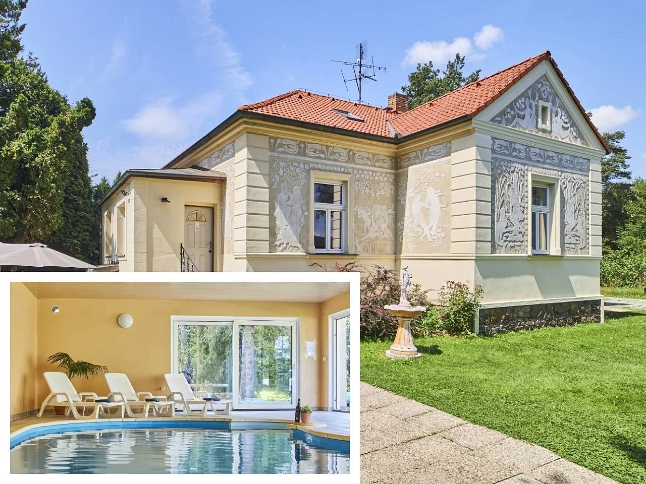 Vila Fontána s krytým bazénem —  v obci Planá nad Lužnicí